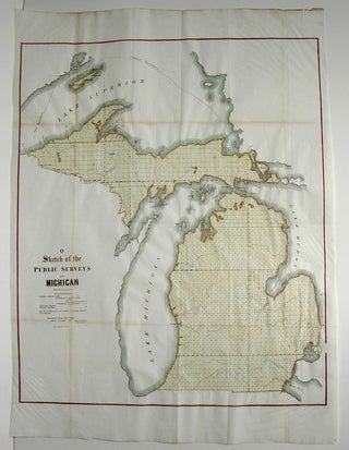 Item #M1257 O Sketch of the Public Surveys in Michigan. B Weber, C. Balto