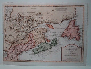 Item #M135 Karte von dem Ostlichen-Stucke von Neu Frankreich oder Canada. Jacques Nicolas Bellin