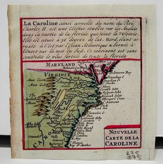 Item #M1518 Nouvelle Carte de la Caroline. Henri Chatelain