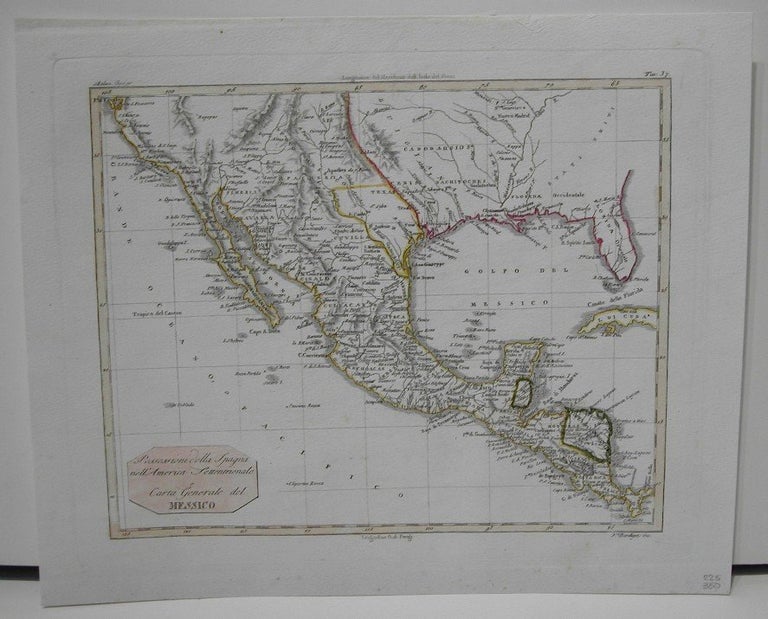 Item #M1620 Possessioni della Spagna nell' America Settentrionale Carta Generale del Messico. Luigi Rossi.