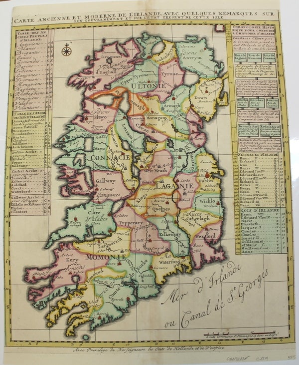 Item #M1705 Carte Ancienne et Moderne de l'Irlande; avec quelques remarques sur son gouvernement et sur l'etat present de cette Isle. Henri Chatelain.