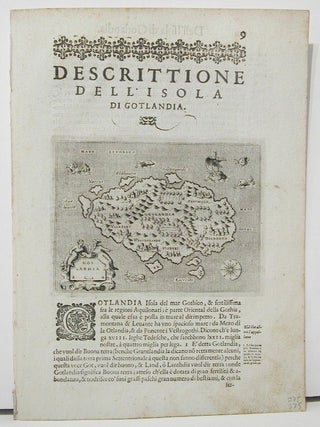 Item #M2075 Descrittione Dell' Isola Di Gotlandia. Thomaso Porcacchi