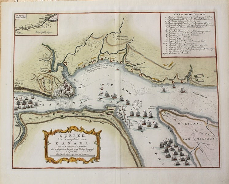 Item #M215 Quebek, De Hoofdstad van Kanada; aan de Rivier van St. Laurens door de Engelschen belegero en by Verdrag bemagtigd in't jaar 1759. Issak Tirion.