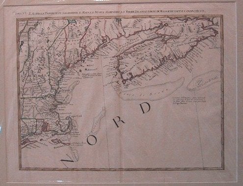 Item #M218 L'Acadia, Le province de Sagadahook E main la Nuove Hampshire, la Rhode Island E partie di Massachusset E Conneticut. Antonio Zatta.