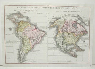 Item #M2487 L'America Storica, Fisica E Politica Nel 1825. Continente Meridionale Continente...