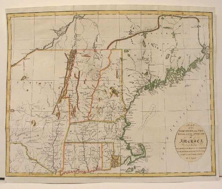 Item #M2711 Map of the Northern, or New England States of America, Comprehending Vermont, New Hampshire, District of Main, Massachusetts, Rhode-Island, and Connecticut. J. Russel.