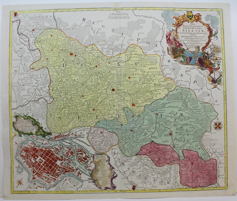 Item #M2859 Nova Mappa Geographica Totius Ducatus Silesiae Tam Superioris Quam Inferioris, exhibens XVII Minores Principatus et VI Libera Dominia. Tobias Conrad Lotter.