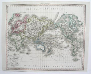Item #M3119 Planisphere Comprenant les nouvelles decouvertes et les trois voyages de Cook. E....