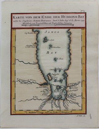 Item #M344 Karte von dem Ende der Hudsons-Bay welche die Englander James Bay nennen. Jacques...