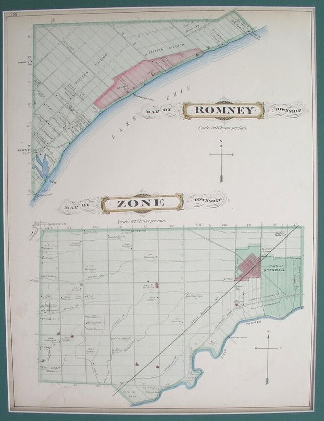 Item #M3544 Map of Romney Township / Map of Zone Township. Romney Township.
