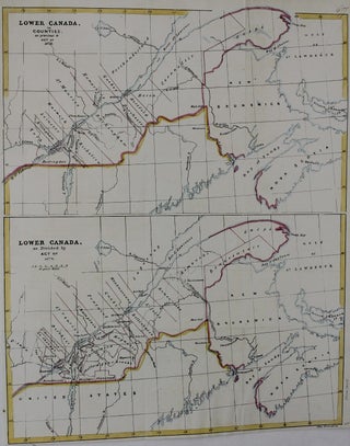 Item #M3759 Lower Canada in Counties as previous to Act of 1829; Lower Canada as divided by Act...