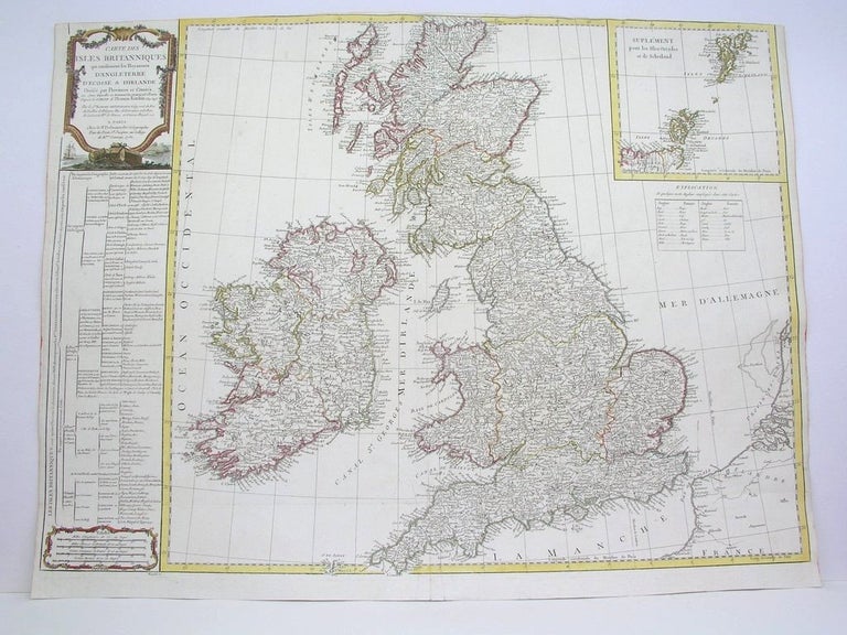 Item #M3884 Carte des Isles Britanniques qui renferment les Royaumes D'Angleterre D'Ecosse & D'Irlande. Thomas Kitchin.