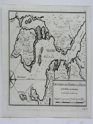 Item #M3951 Grundriss des Hafens La Haive an der Kuste von Accadien. Bellin: Jaques Nicolas