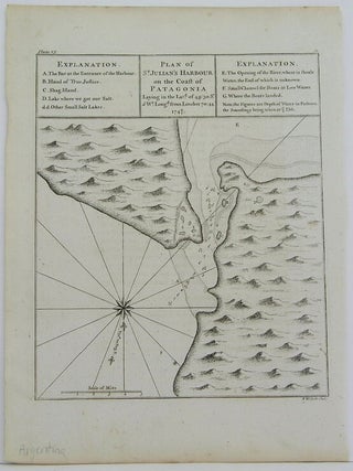 Item #M4157 Plan of St. Julian's Harbour on the Coast of Patagonia. George Anson