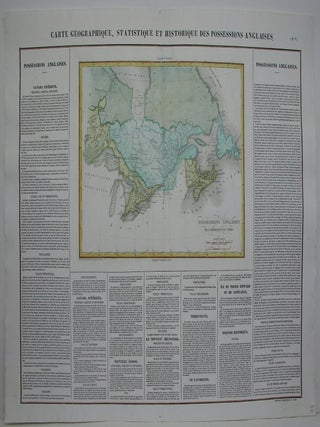 Item #M4173 Carte Geographique, Statistique et Historique des Possessions Anglais. Jean Alexandre...