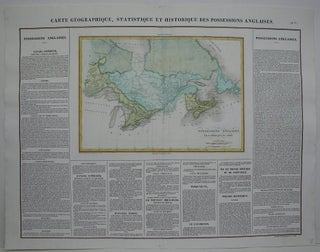 Item #M4173 Carte Geographique, Statistique et Historique des Possessions Anglais. Jean Alexandre...