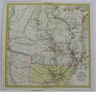 Item #M4192 Carte du Territoire D'Arkansa et des autres Territoires des Estats-Unis. Jean...