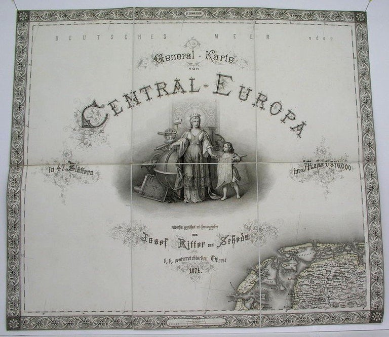 Item #M4342 General Karte von Central-Europa. Joseph Ritter von Schede.
