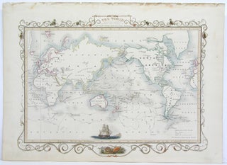 Item #M4368 The World of Mercators Projection Shewing the Voyages of Captain Cook Round the...