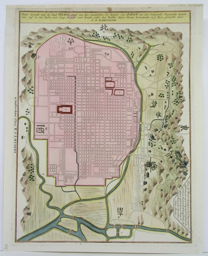 Item #M4560 Platte Grondt van de Stad Miaco. Engelbert Kaempfer, Johann Caspar Scheuchzer.