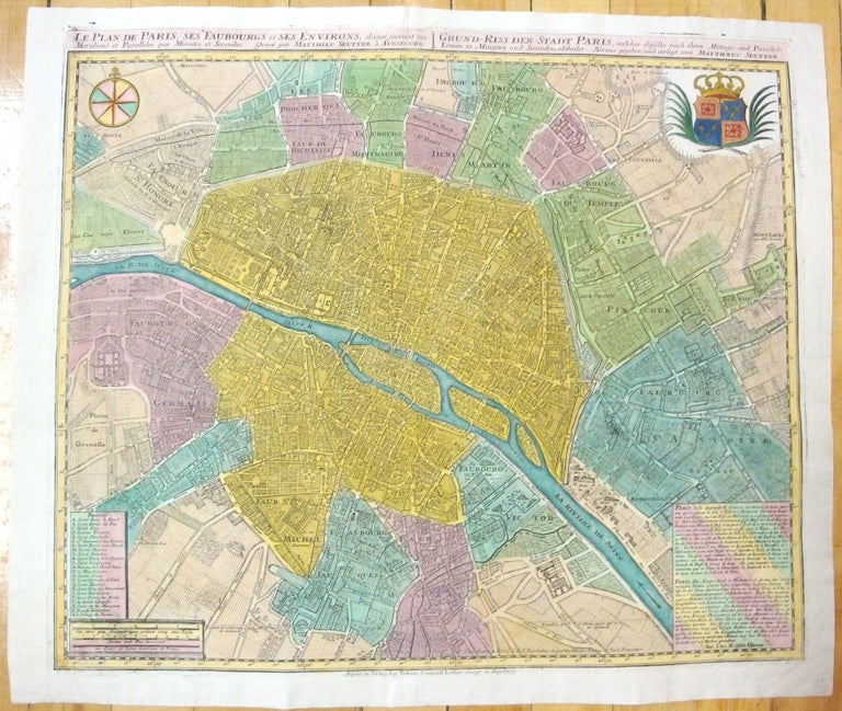 Item #M4646 Le Plan de Paris ses Faubourgs et ses Environs…. Matthaeus Seutter.