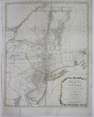 Item #M4722 Mappa Geographica Provinciae Novae Eboraci ab Anglis New York. Homann Claude Joseph...