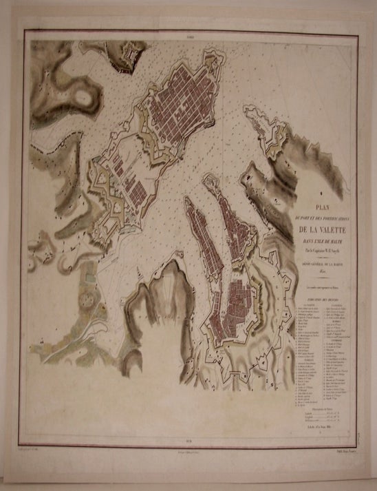 Item #M4729 Plan du Port et des Fortifications De La Valette. W H. Smyth.