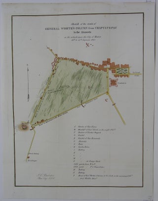 Item #M4782 Sketch of the route General Worth's Column from Chapultepec to the Alameda in...