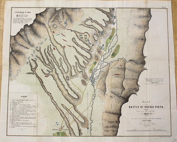 Item #M4788 Plan of the Battle of Buena-Vista. Linnard, Pope, Franklin.
