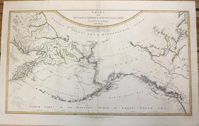 Item #M4831 Chart of the N.W. Coast of America and the N.E. Coast of Asia Explored in the Years 1778 and 1779. Henry Roberts, Capt. James Cook, W. Faden.