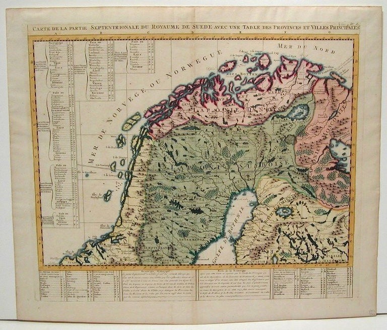Item #M486 Carte de la partie Septentrionale du Royaume de Suede. Henri Chatelain.