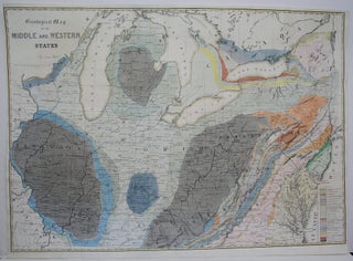 Item #M4866 Geological Map of the Middle and Western States. James Hall