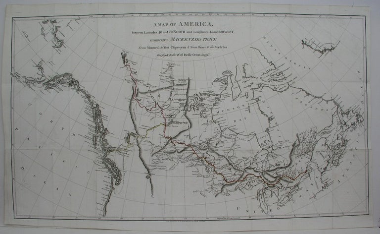 Item #M5008 A Map of America between Latitudes 40 and 70 North, and Longitudes 45 and 180 West.+. Mackenzie.