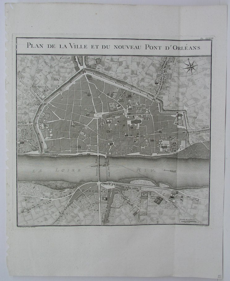 Item #M5046 Plan de la Ville et du Nouveau Pont D'Orleans. Charles Groux.