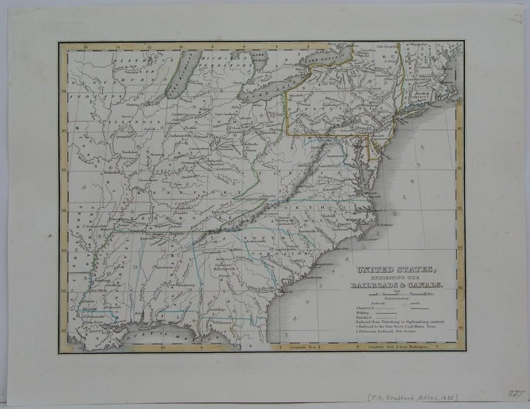 Item #M5094 United States Exhibiting the Railroads & Canals. T G. Bradford.
