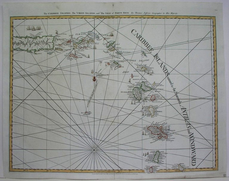 Item #M5100 The Caribbee Islands, The Virgin Islands, and the Isle of Porto Rico. Thomas Jefferys.