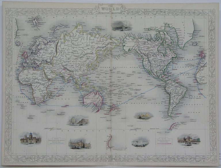 Item #M5212 The World on Mercators Projection. J. Rapkin.