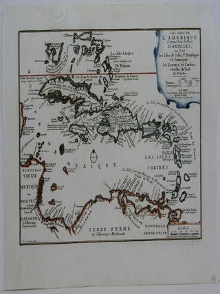 Item #M5228 Les Isles de L'Amerique Connue Sous le Nom D'Antilles, ou sont les Isles de Cuba, St....