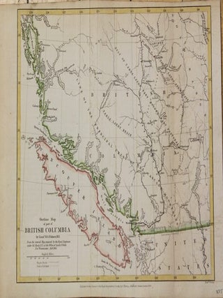 Item #M5966 Outline Map of part of British Columbia. H S. Palmer, Edward Weller