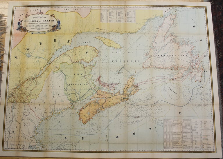 Item #M6006 Map No. 1 (Eastern-Section) Dominion of Canada Telegraph & Signal Service. F N. Gisborne, Gust. Smith.