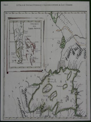 Item #M6260 Il Paese de Selvaggi Outauacesi, e Kilistine si Intorono al Lago Superiore. Zatta