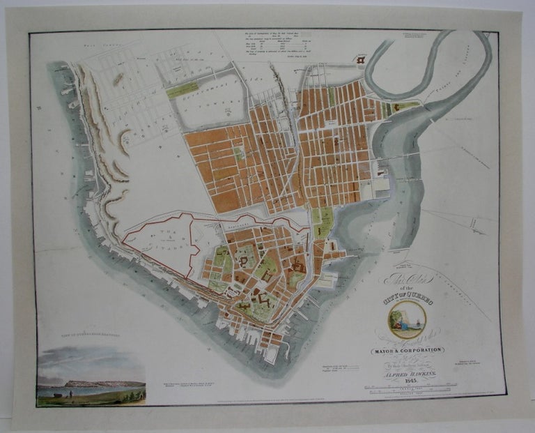 Item #M6377 This Plan of the City of Quebec by special permission is respectfully inscribed to the Mayor & Corporation of the City. Alfred Hawkins, Joseph Hamel.