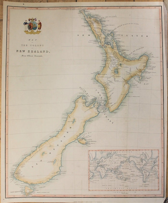 Item #M6491 Map of the Colony of New Zealand, From Official Documents. John Arrowsmith.