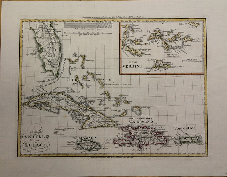 Item #M6508 Le Grandi Antille e l'Isole Lucaje. A B. Borghi.