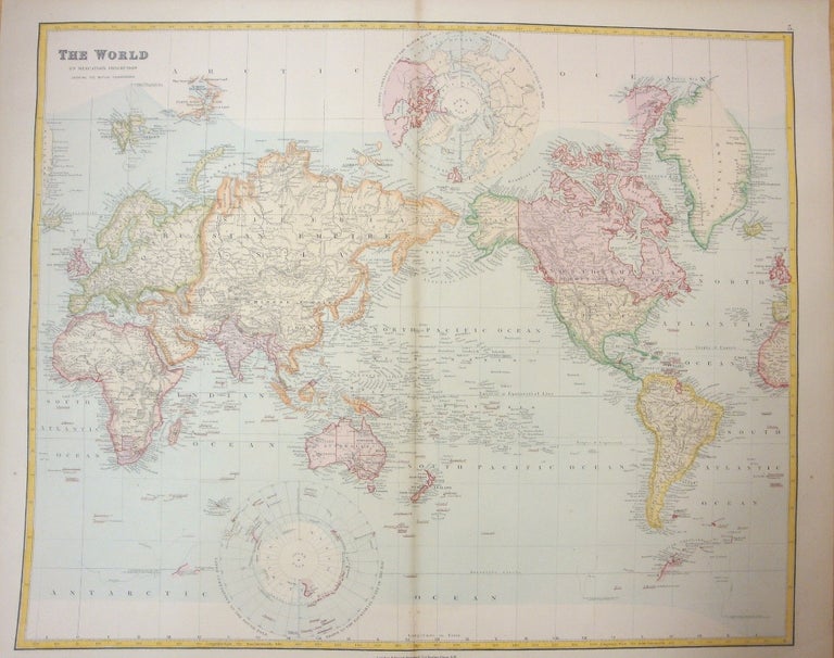 Item #M6924 The World on Mercator's projection. J. Arrowsmith.