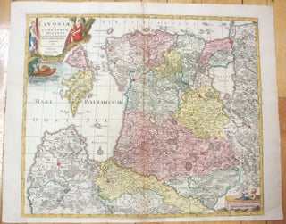 Item #M7062 Livoniae et Curlandiae Ducatus cum insulis adjacentib Mappa Geographica Exhibiti....