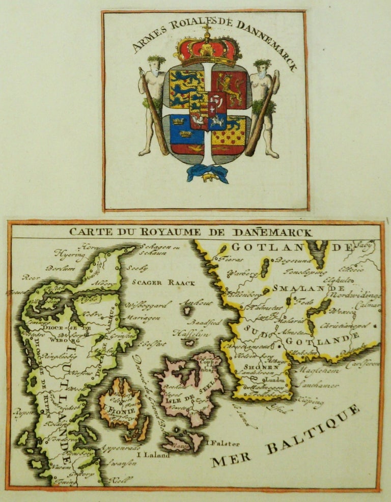 Item #M7090 Carte du Royaume de Danemarck. Henri Chatelain.