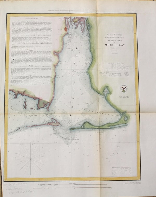 Item #M7191 Preliminary Sketch of Mobile Bay. A D. Bache.