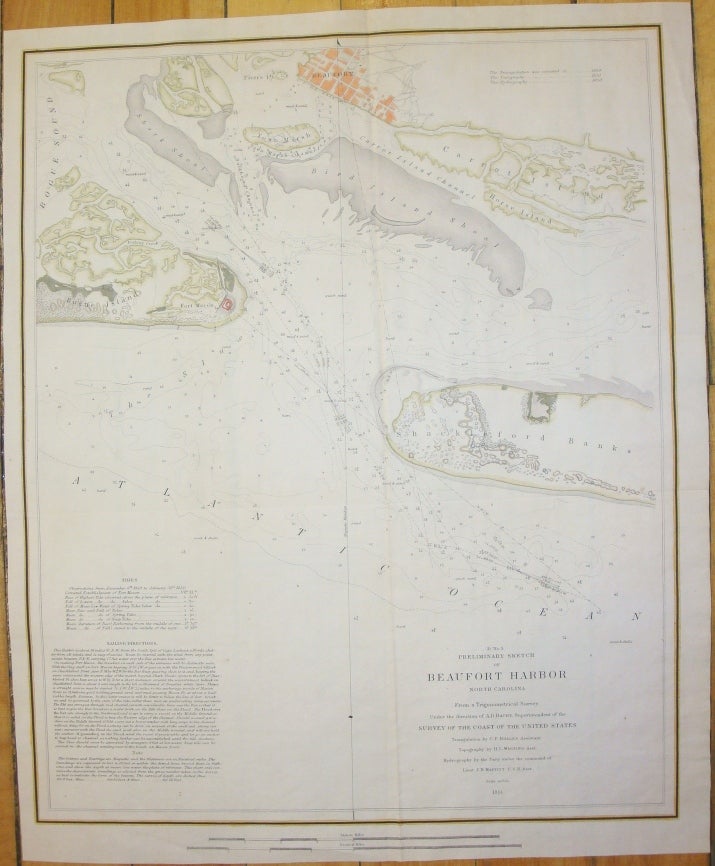 Item #M7192 Preliminary sketch of Beaufort Harbor North Carolina. A D. Bache.
