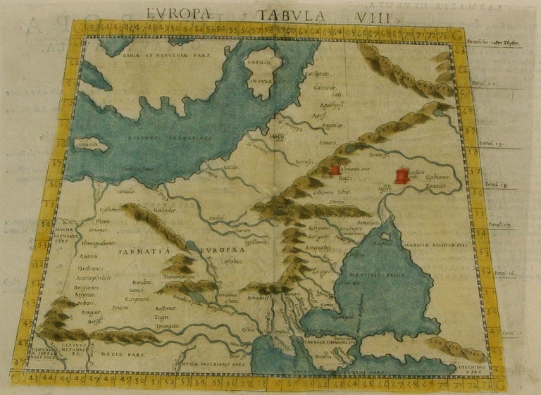 Item #M7264 Europae Tabula VIII / [verso:] D'Europa, Ottava Tavola. Ptolemy, Girolamo Ruscelli.